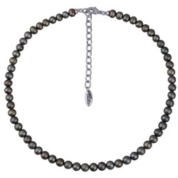 Колье (жемчуг серо-зеленый 6-7мм; покрытие родий) 37-43см