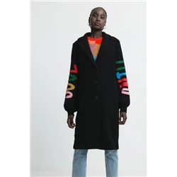 Abrigo paño mangas lettering