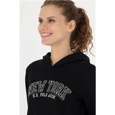 Kadın Siyah Kapüşonlu Sweatshirt