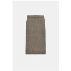 CONTRAST PIPING KNIT MIDI SKIRT