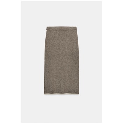 CONTRAST PIPING KNIT MIDI SKIRT