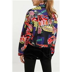 Chaqueta trucker estampada