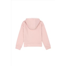 Kız Çocuk Toz Pembe Kapüşonlu Sweatshirt