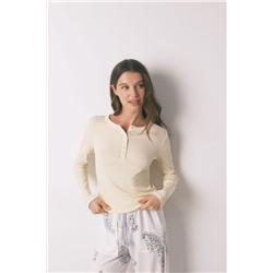 Camiseta manga larga algodón amarillo