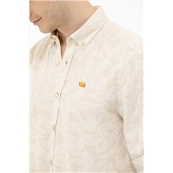 Erkek Ekru Uzun Kollu Gömlek