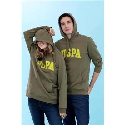 Haki Kapüşonlu Basic Sweatshirt (Unisex)
