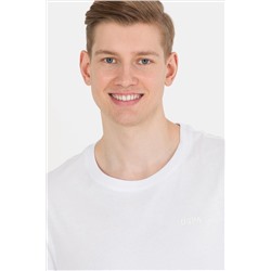 Erkek Beyaz Basic Bisiklet Yaka Tişört