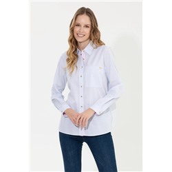 Kadın Mavi Uzun Kollu Gömlek