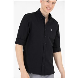 Erkek Siyah Uzun Kollu Basic Gömlek