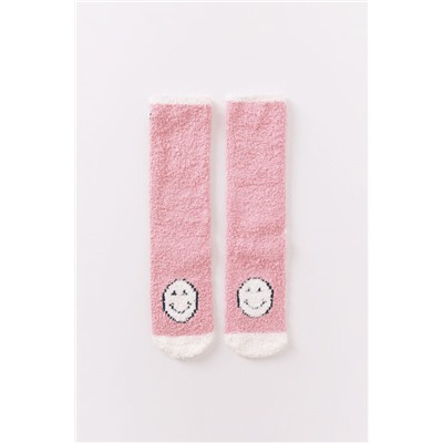 Calcetines largos Smiley rosa