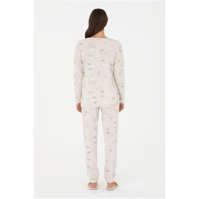 Kadın Bej Pijama Takımı