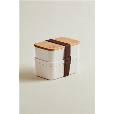 Margot Ahşap Kapaklı 2'li Lunch Box - 2x500 ml