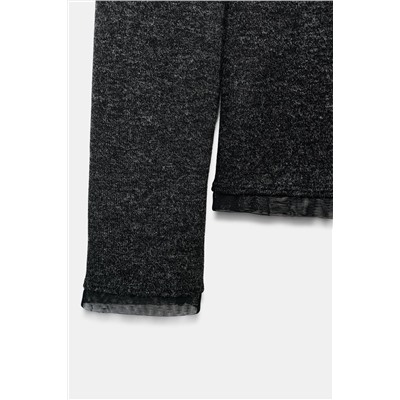 T-SHIRT WITH TULLE TRIMS