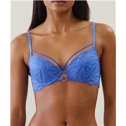 Sujetador push-up de encaje azul