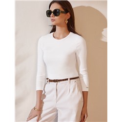 Джемпер из трикотажа в широкий рубчик