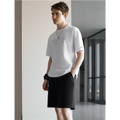 Шорты из тонкого футера с карманом на молнии