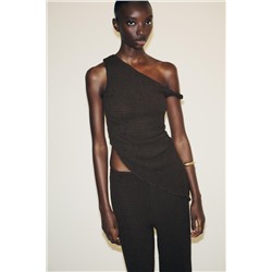 TEXTURED WIDE-LEG TROUSERS