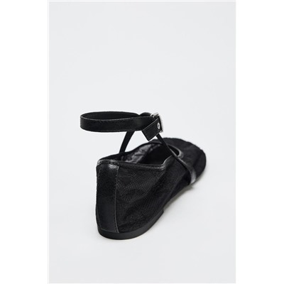 DOUBLE STRAP LACE BALLERINAS