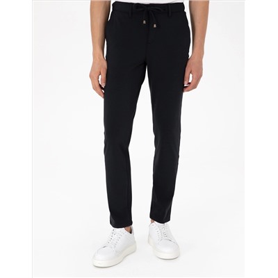 Lacivert Slim Esnek Jogger Fit Kanvas Pantolon