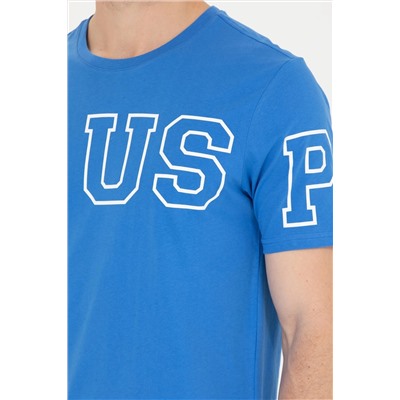 Erkek Saks Bisiklet Yaka Tişört