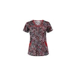 UA Twister Black Print Scrub Top