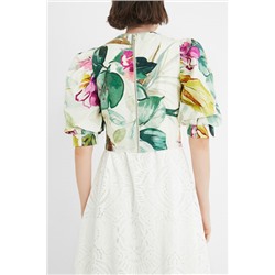 Blusa corta cremallera trasera