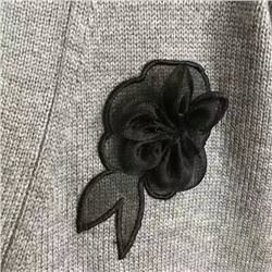 Valentin* новая высокая версия вязаный кардиган с длинными рукавами и V-образным вырезом из 100% шерсти, серый, SML, [размер M; ширина плеч 49, обхват груди 96, длина рукава 50, длина платья 44]