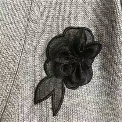 Valentin* новая высокая версия вязаный кардиган с длинными рукавами и V-образным вырезом из 100% шерсти, серый, SML, [размер M; ширина плеч 49, обхват груди 96, длина рукава 50, длина платья 44]