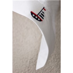 Naviguer Nakışlı %100 Pamuk Yüz Havlusu - Beyaz - 50x76 cm