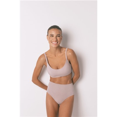 Braga alta algodón nude