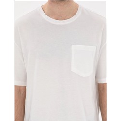 Ekru Comfort Fit Basic Tişört