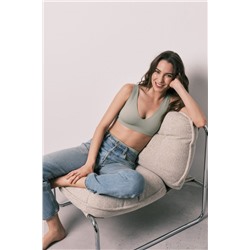 Top halter liso clean cut kaki