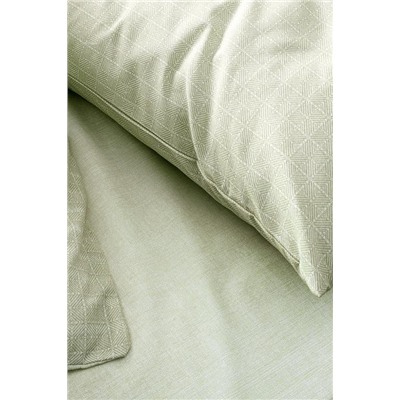 Odette King Size %100 Pamuk Ranforce Baskılı Nevresim Takımı - Haki