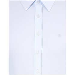 Açık Mavi Slim Fit Armürlü Uzun Kollu Gömlek