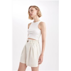 Defacto Relax Fit Paperbag Bel Keten Karışımlı Şort W5321AZ22SM