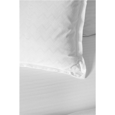 Wissale King Size Jakarlı Saten Nevresim Takımı - Beyaz