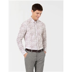 Bej Slim Fit Uzun Kollu Gömlek