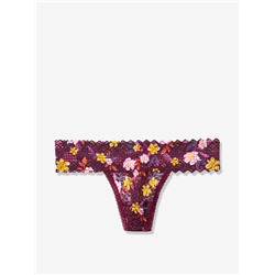 PINK LACE TRIM THONG