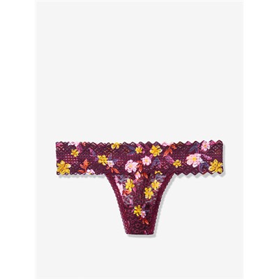 PINK LACE TRIM THONG