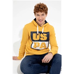 Erkek Safran Kapüşonlu Sweatshirt