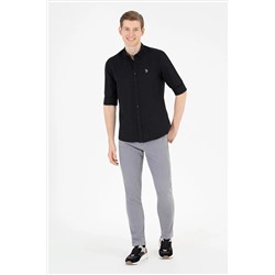 Erkek Siyah Uzun Kollu Basic Gömlek