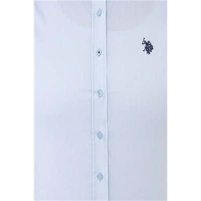 Kadın Açık Mavi Uzun Kollu Basic Gömlek