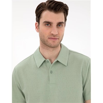 Çağla Yeşili Slim Fit Polo Yaka Tişört