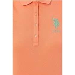 Kadın Somon Basic Polo Yaka Tişört