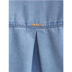 Укороченная блузка с кулиской из джинсового лиоцелла