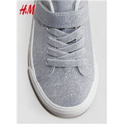 Блестящие кеды на липучке для девочек  H*M  оф сайт