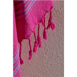 Valeon %100 Pamuk Double Face Peştamal - Koyu Pembe