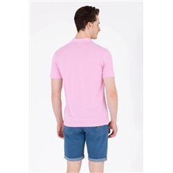 Erkek Açık Pembe Polo Yaka Basic T-Shirt