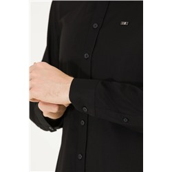 Erkek Siyah Uzun Kollu Basic Gömlek