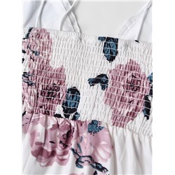 Сарафан с цветочным принтом и кружевом , экспорт в Америку и Европу